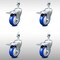 Service Caster 4 Inch SS Blue Polyurethane 12mm Threaded Stem Caster Set Total Lock Brake SCC-SSTSTTL20S414-PPUB-BLUE-M1215-4 - alternate 4